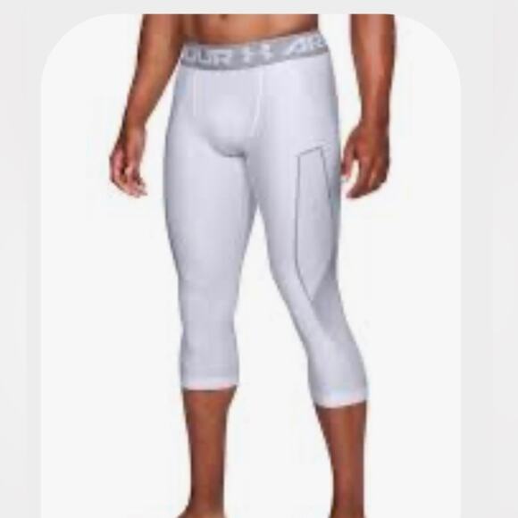 Under Armour  HeatGear 3/4 length Compression Leggings white size small - Picture 1 of 7
